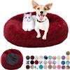 Ryanbem Cuccia per Cani Rotondo Pelosa - Mantiene Caldo, Lavabile, Antiscivolo - Letto per Cani e Gatti Interno Grandi, Taglia Media, Piccoli - Rosso 40cm