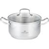 Gerlach 1760 Gerlach Pentola con coperchio Simple 24 cm, 4,5 l, acciaio inox, argento, 24 cm, 2 unità