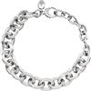 Breil, Collezione Moor, Bracciale Donna in Acciaio, Catena con Malie Ovali e Texture Zigrinata, Chiusura a Moschettone, Lunghezza Regolabile