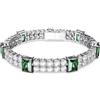 SWAROVSKI BRACCIALE MATRIX TENNIS, VERDE E BIANCO, PLACCATO RODIO M 16.5 - 17 cm