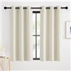 KGORGE Tende a Vetro per Finestra Moderne a Pacchetto Tenda Cucina con Anelli Corte Oscurante da Interno 2 Pezzi L 90 x A 120 CM, Beige Chiaro
