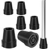 KeyQueen 6 Pezzi Puntali In Gomma 19mm, Punta di Ricambio Antiscivolo Punta di Ricambio Tampone in Acciaio Incorporato Tappi Gomma per Stampelle Canna da Passeggio Stampella Accessorio Canna Pieghevole(Nero)