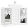 Yaheetech Mobile da Bagno Sottolavabo Mobiletto con Ripiani Portaoggetti Armadietto da Terra per Lavandino Mobile da Archivio con Anta in MDF 60 × 30 × 90 cm Bianco