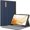 Fintie Custodia per Samsung Galaxy Tab S8 Plus 2022/S7 FE 2021/S7 Plus 2020 da 12,4 pollici, con supporto per penna a S, scomparti per documenti, auto sonno/veglia, blu navy