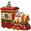 BRANDANI Barattolo Contenitore Treno di Natale 30x28cm Rosso