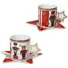 BRANDANI Lo Schiaccianoci Tazza da The Set 2 Pezzi 8x15,5cm Porcellana Tavola Natalizia