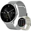 zhizhi Smartwatch Uomo Donna Orologio Fitness: Bluetooth Chiamata Risposta Vivavoce Impermeabile Digitale Smart Watch Tracker Cardiofrequenzimetro Contapassi Spo2 Calorie Sportivo per Android ios Argento17