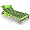 BIANCHERIAWEB Telo Mare Microfibra Lettino con Cuscino E Tasche Modello Fashion Summer Lettino Verde