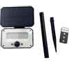 LEDLUX Faro Led Solare Con Sensore Movimento, 10W 935LM 4000K, 2 In 1 Lampada Da Parete oppure Faro a Terra Con Picchetto, 4 Modalità Illuminazione Con Telecomando IR