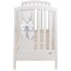 Picci Letto Bianco in Faggio con decoro Orso/Stella Fiocco Tortora Con Piumone DREAM e Materasso