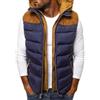 FEOYA Uomo Gilet Piumino con Cappuccio Inverno Leggero Giacca Trapuntato senza Maniche Gilet Imbottito Cotone Giubbino Smanicato Impermeabile Lavoro 5XL Gilet con Zip Tasche Colletto Antivento Blu
