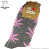 Boooh.it CALZINI GRIGI CON FOGLIE ROSA DI CANNABIS LEAF TG.36-42 ORIGINALI I LOVE AMSTERDAM SOCKS