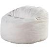 bananair - Pouf Poltrona a Sacco - Imbottitura in Schiuma Confortevole - Tessuto Sherpa Morbido - Ottimo Supporto per la Schiena - Pouf Divano Gigante (100 cm, Bianco)