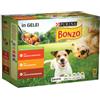 Bonzo Purina Bonzo (Friskies) con manzo, pollo, agnello in gelatina umido per cani (bustine) 8 scatole (96 x 85 g)