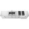 Alpes LC340-C90+C90+C90+L60/2 LIBERI IN CUCINA, Lavaggio-Cottura, Acciaio Inox dx/sx, larg. 340cm, prof. 65cm, alt. 90/95cm, 2 piani cottura 2 zone induzione, vasca larg. 70cm, tagliere, 6 cassetti 90cm