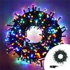 Wisdom Catena di luci 41 metri da 1360 Led Mini Cluster Multicolore con cavo verde autospegnimento Wisdom