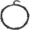 ChainsHouse Collana Catena Spessa da Uomo Metal Choker Collana Cubana Classcia con Spina Teschio StileTribale Punk Rock Gotico Larghezza 9mm Collana Corta Figo Hiphop Moda