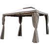 MIlani Home AULUS - gazebo da giardino in alluminio completo di pareti laterali 3 x 3 m