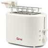 Girmi TP21 Tostapane, 750 W, Pinze Inox per toast farciti, Scalda brioches estraibile, Espulsione automatica, Raccogli briciole, Bianco