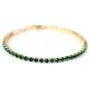 LR Wonder Braccialetto Tennis Dorato Cristalli Smeraldo, 1 Pezzo