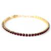 LR Wonder Braccialetto Tennis Dorato Cristalli Rubino, 1 Pezzo