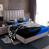 Loussiesd Set di lenzuola per videogiochi, per bambini e ragazze, set di biancheria da letto per videogiochi, 3 pezzi, include 1 lenzuolo e 1 lenzuolo con 1 federa per letto singolo, colore: blu e nero