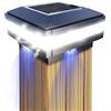 GEYUEYA Home Luce Solare Pilastro Giardino all'aperto IP65 Impermeabile Quadrato Nero Paesaggio Cap Lamp per Patio Recinzione Pali in Legno (1 Pcs)