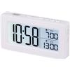 Trevi SLD 3P40 Orologio Digitale con Grande Display LCD Retroilluminato, Possibilità di Impostare Due Sveglie Separate, Funzione Snooze, Bianco
