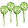 Relaxdays Sfere per Irrigazione, HxD: 15x6 cm, Set 4 Irrigatori Automatici per Piante e Fiori in Vacanza, Vetro, Verde