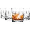 Glasmark KROSNO 1992 Set di Bicchieri da Whisky - 4 Pezzi 280 ml per Rum, Gin, Bourbon, Cocktail - Tagliati e Lavabili in Lavastoviglie