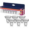 OSRAM LED Star VALUE PAR16, confezione vantaggiosa con 6 lampadine, sostituisce le tradizionali lampadine riflettori da 50W, bianco caldo (2700K), 4.3W, attacco GU10, vetro a filamento,non dimmerabile