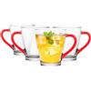 Glasmark KROSNO 1992 Glasmark KROSNO, 220ml, set da 4, set di bicchieri, bicchieri in vetro con manico, orecchio colorato, bicchiere, tazza, tazza in vetro con cornetta, lavabile in lavastoviglie