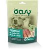 Oasy Snack Per Cani FILETTINI di pollo con ossi al calcio Busta 100 gr