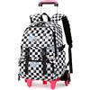 PROTAURI Zaino Trolley Scuola Elementare 6 Ruote per - Bambini Zaino Trolley per Ragazzi Ragazze Borsa Libri di Studenti Primari con Trolley Rimovibile per Viaggi all'aperto College