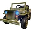 Pilots Kids Macchina Elettrica Jeep Willy Verde per Bambini Fuoristrada Monoposto