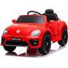 Piston Car Volkswagen Beetle Rossa Auto Macchina Elettrica Bambini 12 V