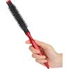 YUYTE Spazzola Rotonda, Pettine a Rullo in Lana in Legno, Pettine Cilindrico in Alluminio Ceramico in Nylon con Setole, Pettine Massaggiante per Cuoio Capelluto Capelli Lisci per Capelli Sottili o Corti(03)