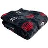 AC Milan - Coperta Morbida Logo Stampato, Plaid In Coral, 150x210, Prodotto Ufficiale, Nero e Rosso