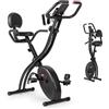 FITFIU Fitness BEST-320 - Cyclette pieghevole con schienale e corde elastiche, modalità vogatore, disco d'inerzia da 8kg, cardiofrequenzimetro, 8 livelli di resistenza, peso massimo 120kg