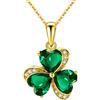 VONSSY Collana trifoglio irlandese | Collana San Patrizio pietra verde smeraldo | Regalo donne figlia fidanzata moglie