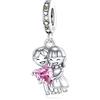 Amuefer Coppie Amate Charm Compatibili Bracciale Collana, Argento Sterling Ciondolo Natale Gioielli Regali per le Donne Ragazza Moglie Amici