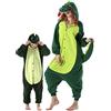 DarkCom Dinosauro Onesie per Bambini e Adulti,Pigiama Genitore-Bambino Carnevale Cosplay Halloween Costume Animale Pigiama di Natale 6-7 Anni