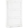 milani home - Scarpiera 79x30x130 Bianca Per Interno Ingresso Arte Povera Massello Colore: Bianco