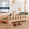 smartwood TILA 2B Letto Montessori Bambini 100x180 - Letto Bambina e Bambino Legno con Sponde - Lettino Montessoriano per Bambini con Protezione Contro le Cadute - Bordi Lisci e Montaggio Rapido