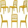 REDÒKASA Set 6 sedie in polipropilene MEDEA, MADE IN ITALY, impilabile, idrorepellente, resistenza raggi UV, design moderno per sala da pranzo, cucina, bar, ristoranti, giardino (Senape, 6)