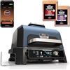 Ninja Woodfire Pro Connect XL Barbecue Elettrico, Griglia, Affumicatore, Friggitrice ad Aria 7 in 1, Controllo con App, Termometro Digitale, Pellet Woodfire, Resistente alle Intemperie, Nero, OG901EU