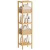 SMIBUY Scaffale per il bagno, organizzatore di scaffali in bambù a 5 livelli, scaffale multifunzionale per soggiorno, camera da letto e cucina (naturale)