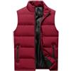 LEZUAN Gilet Imbottito Spesso Uomo, Giubbotto Piumino Smanicato Uomo, Giacca Smanicato con Cerniera e Tasca Uomo, Cappotto senza Maniche Inverno Caldo, Gilet Trapuntato con Colletto Rialzato(Rosso,M)