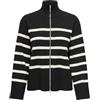 ONLY Onlvalley LS Highneck Zip Cardigan Knt Maglione, Nero/Righe: Betulla, XS Donna