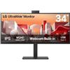 LG Monitor LG 34BA85QE-B.AEU 34'' UWQHD IPS Curvo Nero